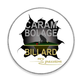 Carambolage, Billiards, Pool Billiards, Snooker, 9ball - Round  fridge magnet - white - Front
