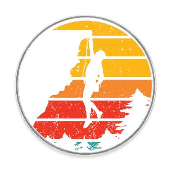 Canyoning Rock Climbing - Round  fridge magnet - white - Front