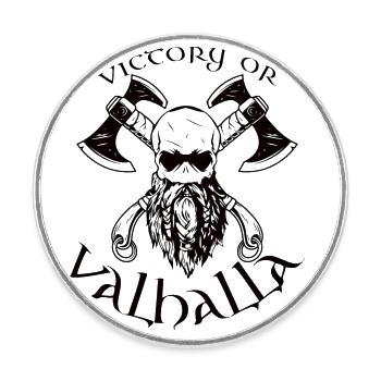 Victory or Valhalla - Runder Kühlschrankmagnet - Weiß - Vorne