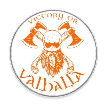 Victory or Valhalla - Runder Kühlschrankmagnet - Weiß - Vorne
