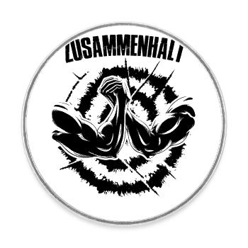 zusammenhalt mit Bizeps - Runder Kühlschrankmagnet - Weiß - Vorne
