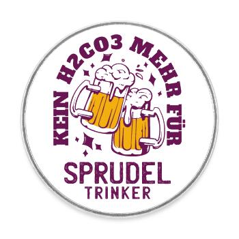 Fini le H2CO3 pour les buveurs de bulles de bière en disant - Magnet rond - blanc - Devant
