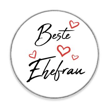 Beste Ehefrau - Runder Kühlschrankmagnet - Weiß - Vorne
