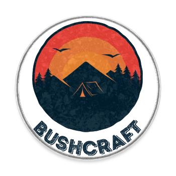 Bushcraft survival - Round  fridge magnet - white - Front