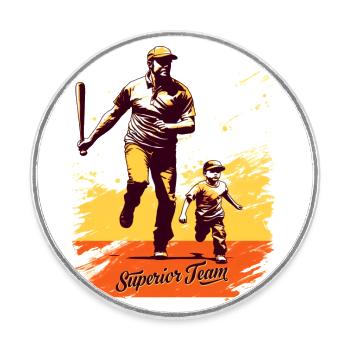 Baseball Vatertag Muttertag Geschenkidee - Runder Kühlschrankmagnet - Weiß - Vorne
