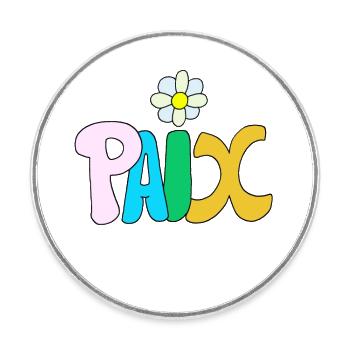 Peace - Round  fridge magnet - white - Front