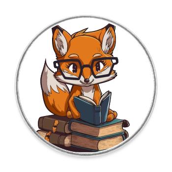 Intelligent Fox - Round  fridge magnet - white - Front