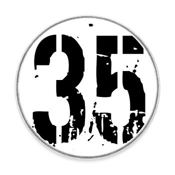 35 Nombre 35 - Magnet rond - blanc - Devant