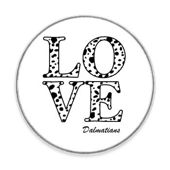 Love Dalmatian Ich liebe Dalmatiner - Runder Kühlschrankmagnet - Weiß - Vorne