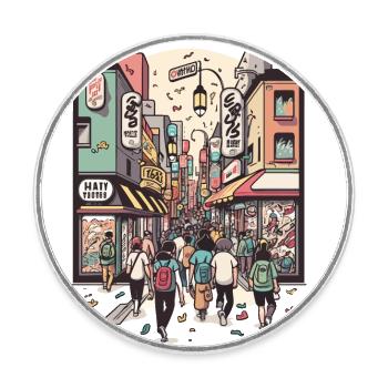 The Urban Nature Lover - Round  fridge magnet - white - Front