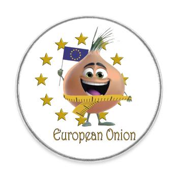 european onion - Runder Kühlschrankmagnet - Weiß - Vorne
