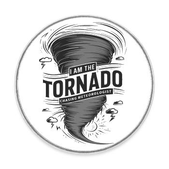 Je suis l’amoureux des ouragans Tornado Twister - Magnet rond - blanc - Devant