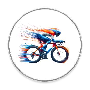 Maillot de cyclisme design, vélo de route, couleurs néerlandaises - Magnet rond - blanc - Devant