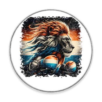 Boxershirt Design Holländischer Löwe patriotisch - Runder Kühlschrankmagnet - Weiß - Vorne