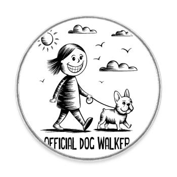 French Bulldog Pet Dog Animal Lover - Round  fridge magnet - white - Front