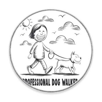 Pitbull Pet Dog Amoureux des animaux - Magnet rond - blanc - Devant