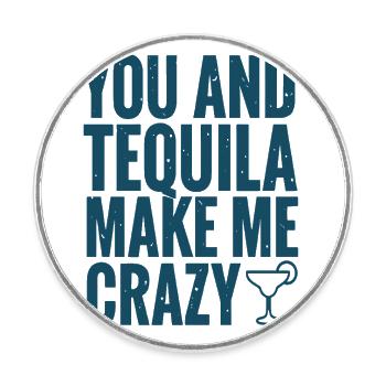 Tequila Party Dire Citation - Magnet rond - blanc - Devant
