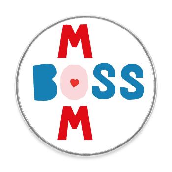 Mom is the head of the family - Round  fridge magnet - white - Front