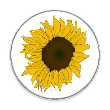 Strahlende Sonnenblume - Runder Kühlschrankmagnet - Weiß - Vorne