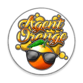 Agent Orange - Runder Kühlschrankmagnet - Weiß - Vorne