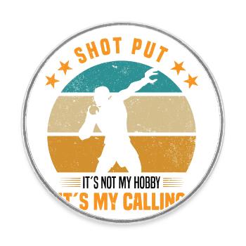 Shot put - Round  fridge magnet - white - Front