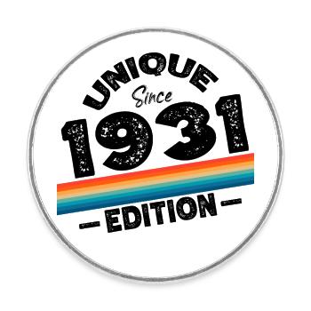 Unique Since 1931 Edition Birthday Vintage 1931 - Round  fridge magnet - white - Front