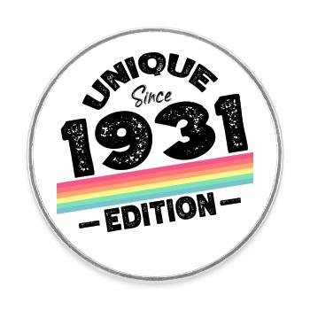 Unique Since 1931 Edition Birthday Vintage 1931 - Round  fridge magnet - white - Front