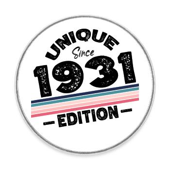 Unique Since 1931 Edition Birthday Vintage 1931 - Round  fridge magnet - white - Front