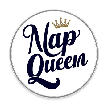Nap Queen: Krone für Schlafliebhaber - Runder Kühlschrankmagnet - Weiß - Vorne