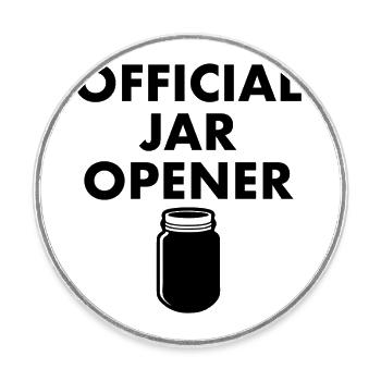 Official Jar Opener - Round  fridge magnet - white - Front
