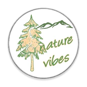 nature 40 sapins et montagnes e 1 - Magnet rond - blanc - Devant