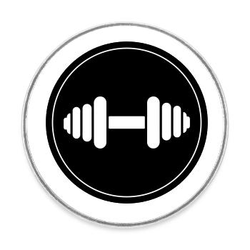 Dumbbell weights icon - Round  fridge magnet - white - Front