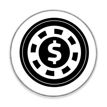 Cercle de jetons de poker - Magnet rond - blanc - Devant