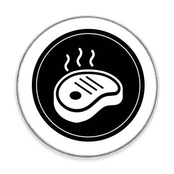 Steak icon circle - Round  fridge magnet - white - Front
