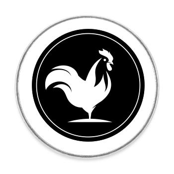 Cercle des animaux Hahn - Magnet rond - blanc - Devant