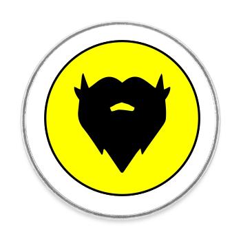Beard symbol - Round  fridge magnet - white - Front