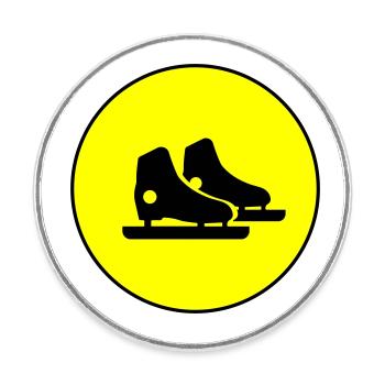Figure Skating Skates - Round  fridge magnet - white - Front