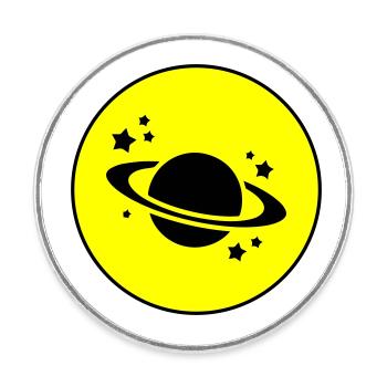 Saturn Icon symbol - Runder Kühlschrankmagnet - Weiß - Vorne