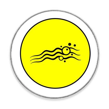 Icône d’onde - Magnet rond - blanc - Devant