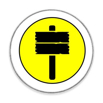 Icône de signalisation - Magnet rond - blanc - Devant