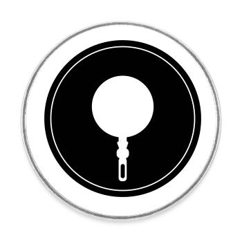 Chef de cuisine Pan - Magnet rond - blanc - Devant