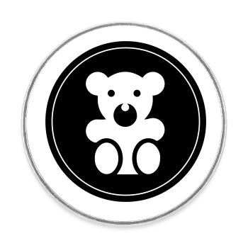 Teddy bear baby bear - Round  fridge magnet - white - Front