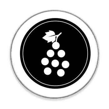 Grapes Symbol - Round  fridge magnet - white - Front
