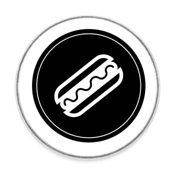 Symbole Hotdog Foodie - Magnet rond - blanc - Devant