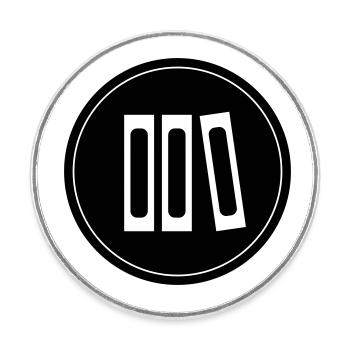 Lire des livres - Magnet rond - blanc - Devant