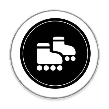 Inline skates sport - Round  fridge magnet - white - Front