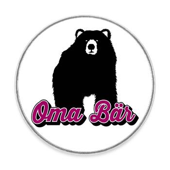 Oma Bär Beste Omi Großmutter | Farben änderbar - Runder Kühlschrankmagnet - Weiß - Vorne