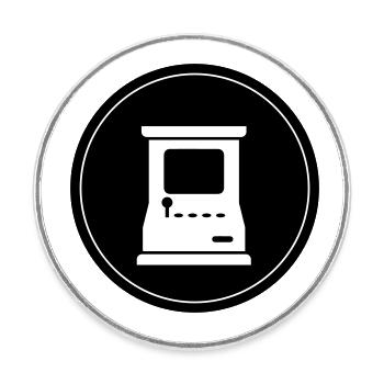 Cercle Arcade Retro Gamer - Magnet rond - blanc - Devant