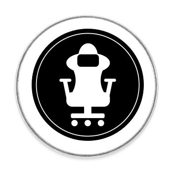 Gamer stuhl gaming Kreis - Runder Kühlschrankmagnet - Weiß - Vorne