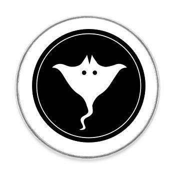 Seeigelicon symbol Kreis - Runder Kühlschrankmagnet - Weiß - Vorne